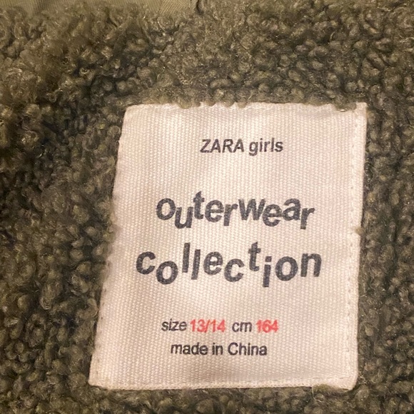 Zara Girls Olive Coat - Picture 7 of 11